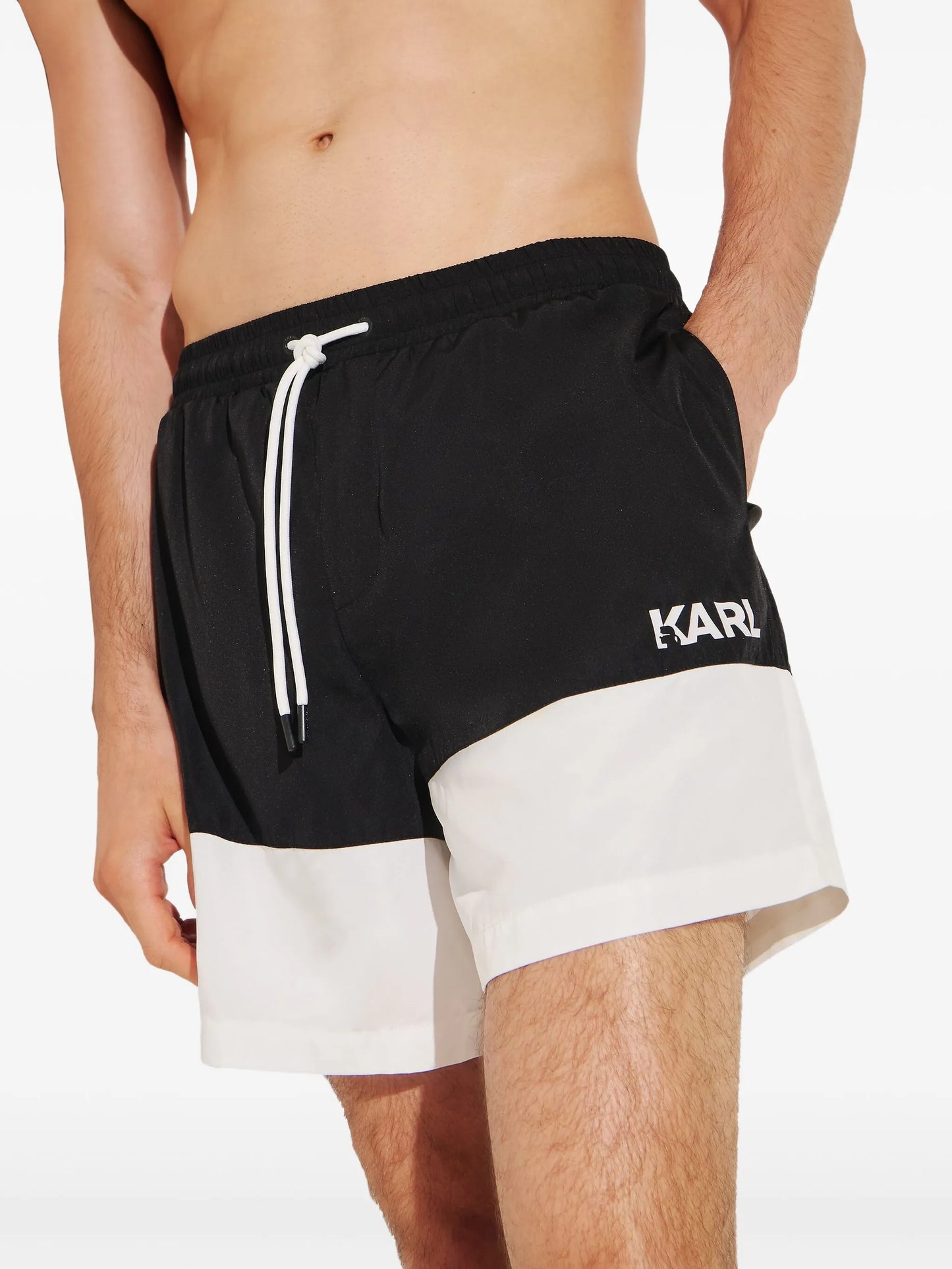 Karl Lagerfeld colour-block swim shorts