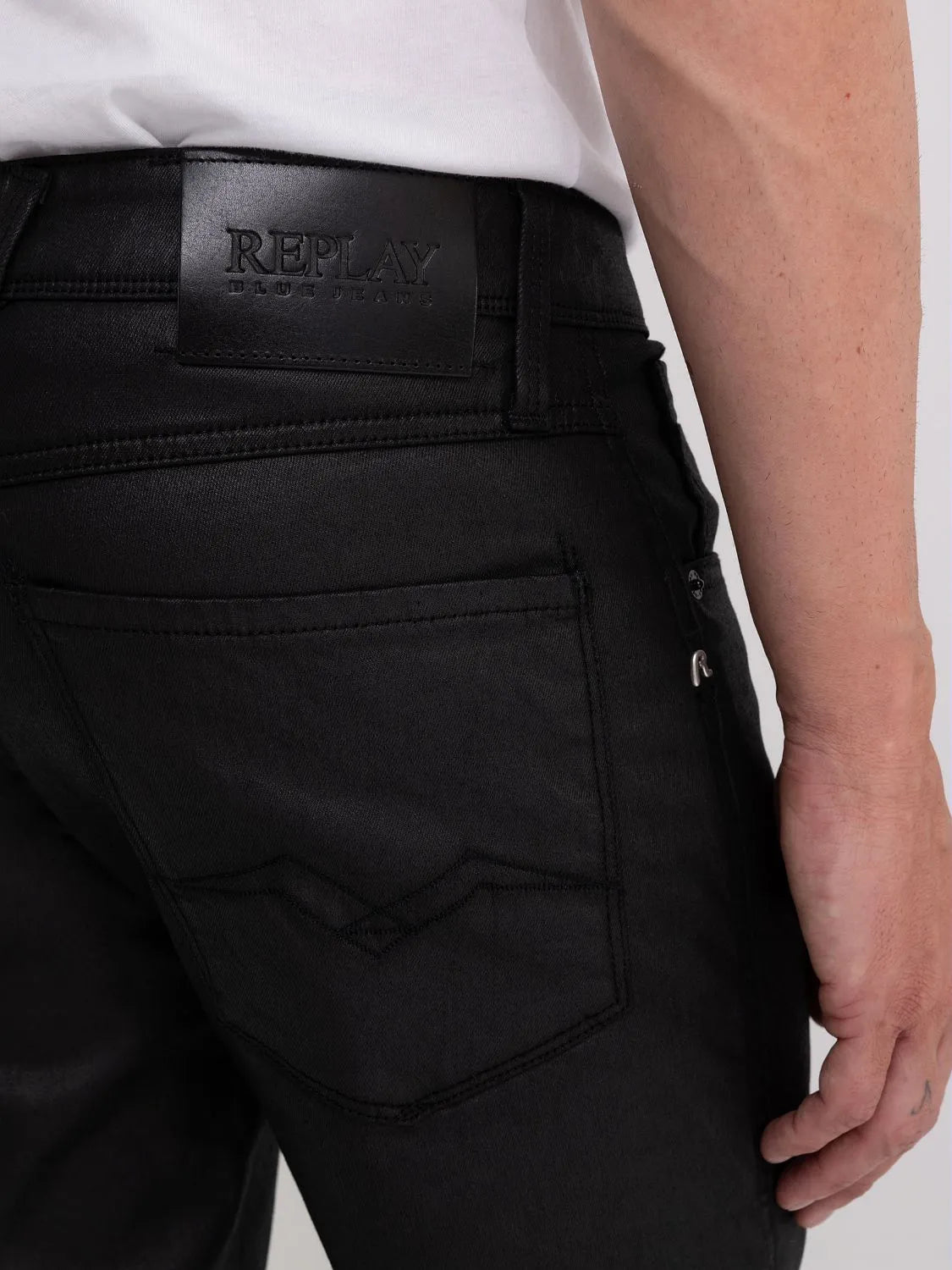 Replay Super Slim Fit Wax Coated Bronny Jeans