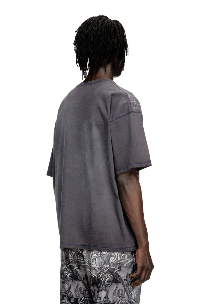 Diesel T-Shirt with Tonal Medieval Print
