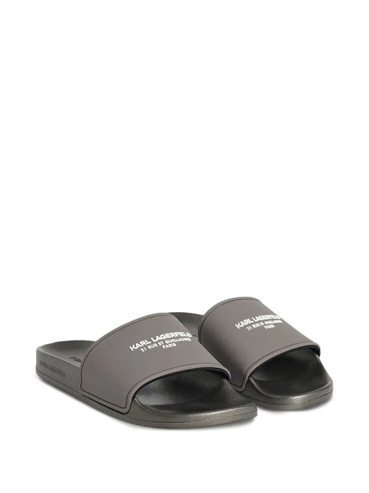 Karl Lagerfeld logo-embossed slides