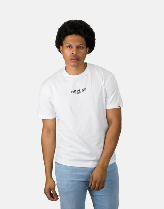 Replay Geomatric Natural White T-Shirt