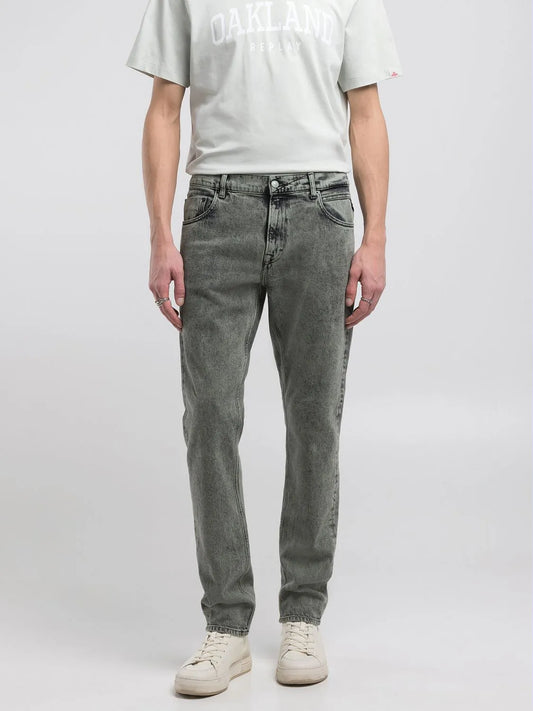 Replay Green 12 OZ Black OD Comfort Denim Mickym Slim-Fit Jeans