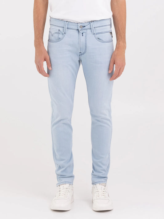 Replay Superlight Blue 10 OZ Dark Indigo Stretch Denim Slim Fit Anbass Jeans