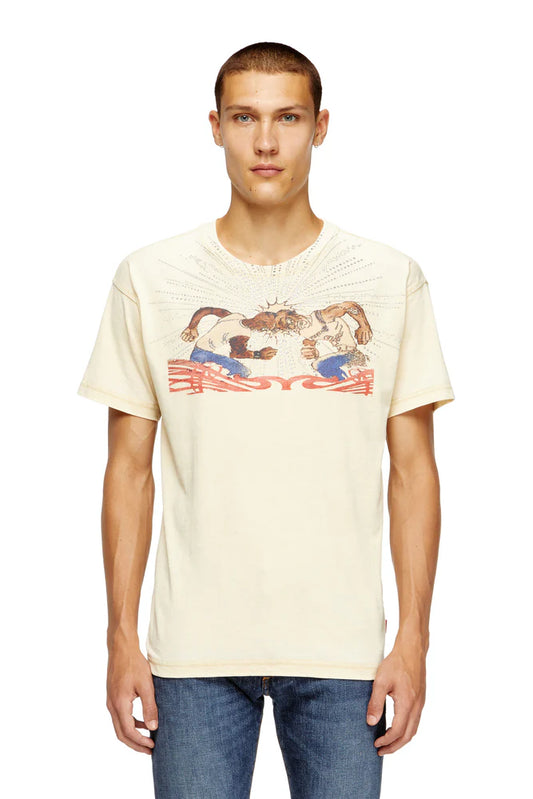 Diesel T-shirt with rhinestone graphic