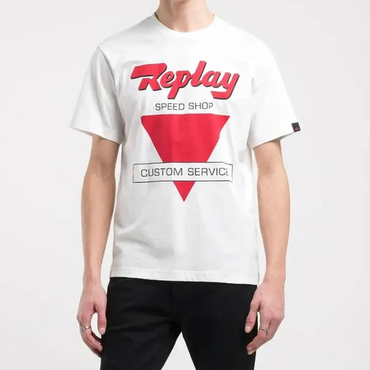 Replay Front Print Natural White T-Shirt